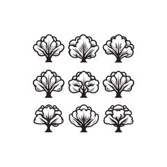 Lettuce Tree Flower icon simple art 