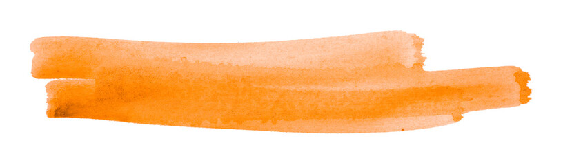 orange watercolor background. Artistic hand paint. Isolated on transparent background.