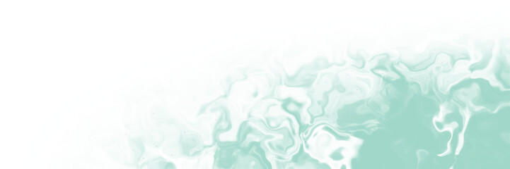 Obraz premium Abstract light green watercolor ink splash on white background with copy space