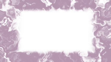 Obraz premium Abstract light purple liquid marble frame with white copy space, fluid ink texture background for social media, presentation, website, branding