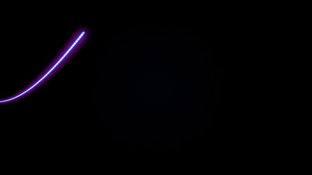 Glowing Curved Light Trail in Dark Setting