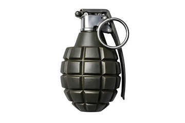 Fototapeta premium Top View of Modern Fragmentation Grenade Isolated on Transparent PNG Background