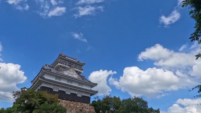雲のタイムラプス、人気のある観光地、岐阜城
