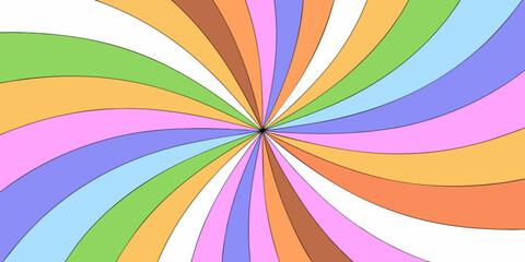 Obraz premium Colorful spiral pattern with swirling stripes radiating from a central point