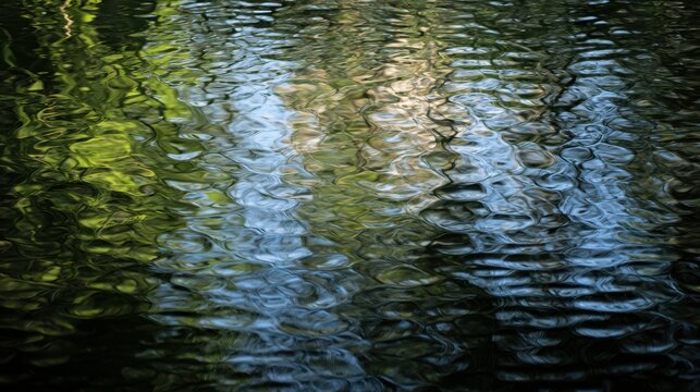 Green Water Ripple Reflection
