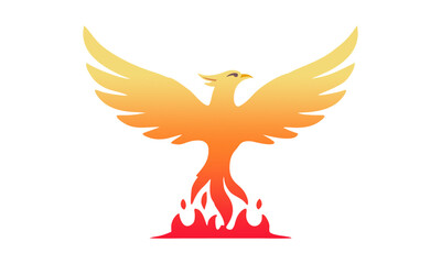 Phoenix gradien with fire in tail vector