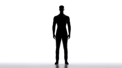 Obraz premium A silhouette of a man standing with strong confidence and a mysterious aura