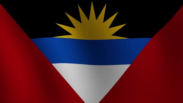 Antigua and Barbuda National Flag Waving in the Wind &ndash; Realistic 4K Loop Animation