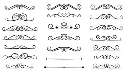 Obraz premium Elegant Calligraphic Flourishes and Dividers for Design Projects