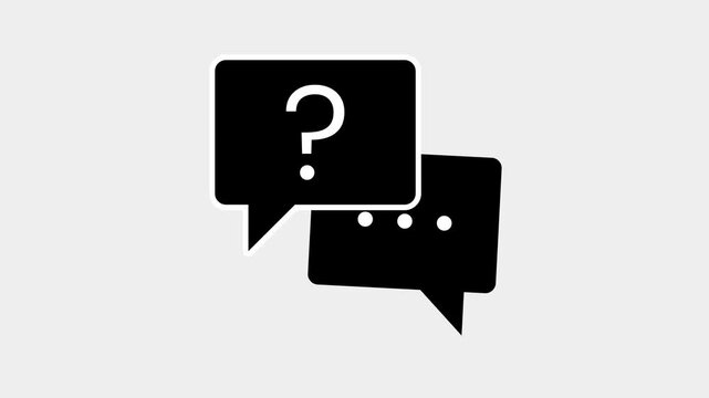 Animated help icon isolated on white background 4k motion