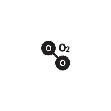 Minimalist Oxygen Molecule Vector Illustration Isolated on White