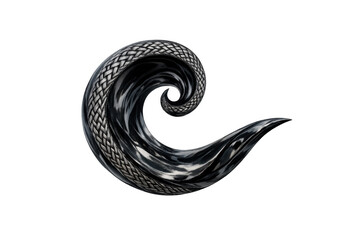 Obraz premium Abstract 3d graphic twisting chrome spiral object with liquid waves, showcasing complexity and technology