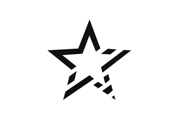 Obraz premium A black star is placed on a transparent background.