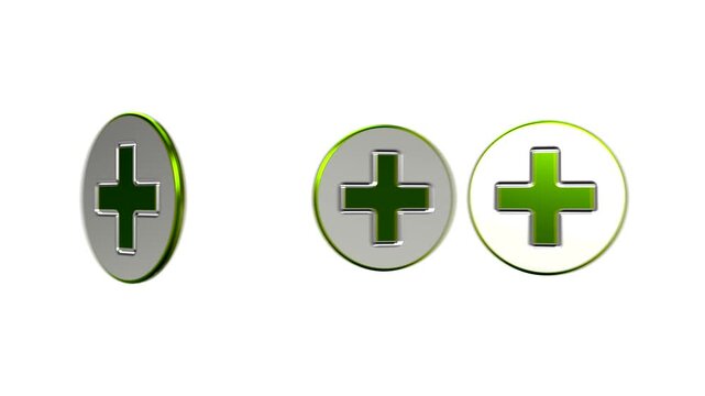 spinning 3d plus signs on white background