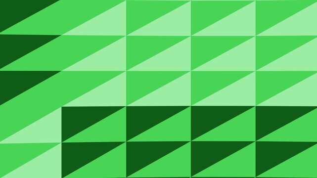 Abstract Green Triangle Mesh Animation with Shifting Geometric Patterns and Symmetrical Low Poly Transitions, Modern Minimalist Green Motion Graphics Background, 4K Seamless Loop