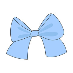 Blue ribbon bow vector illustration