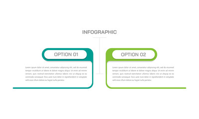 Fototapeta premium 2 Options infographic template for business presentation. Strategy, plan and data visualization. Vector illustration.