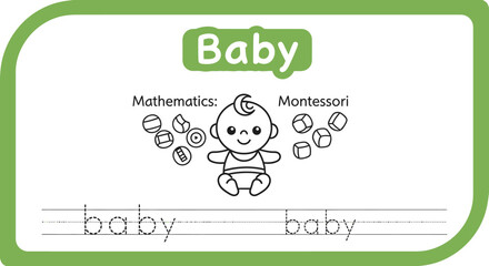 Baby tracing worksheet for preschool education