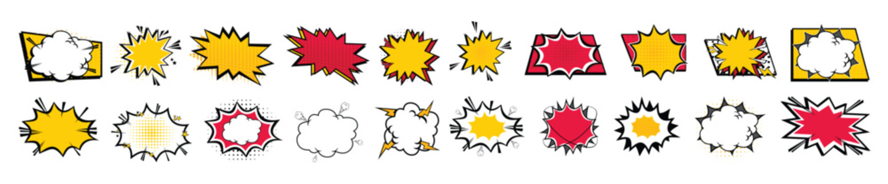 callout cartoon effect shape set