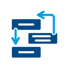 Data Flow and Workflow Process Icon