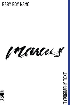 Marcus    -Baby Boy Names Grunge Brush Typography Text Hand Drawn Yexy Lettering Vector