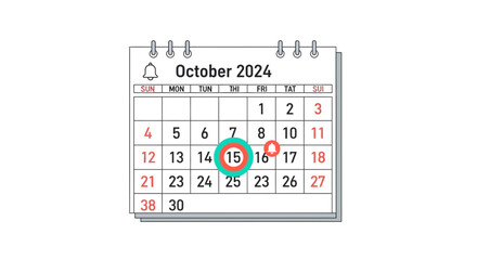 October 2024 calendar with marked date