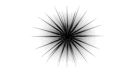 Obraz premium Black starburst on white background explosion burst rays lines radial