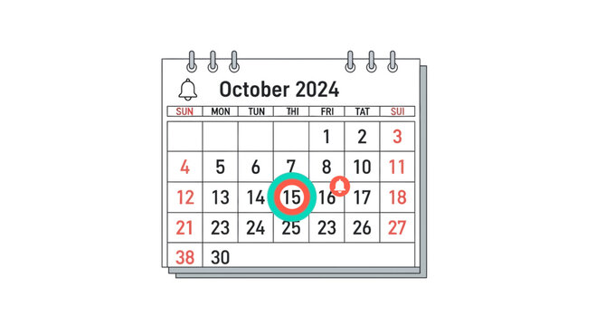 October 2024 calendar with marked date