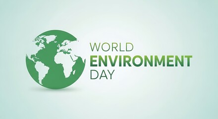 World Environment Day concept featuring a green globe graphic on a light gradient background