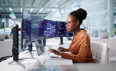 Young Black Engineer Developing Code For Web