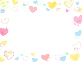 可愛いハートのカラフルなフレーム