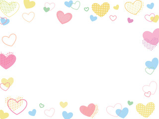 可愛いハートのカラフルなフレーム