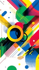 Vibrant abstract art with dynamic shapes and colors