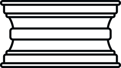 Skirting board molding black outline architectural decorative element on white background © anatolir