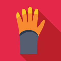Obraz premium Flat design work glove symbol for industrial safety and protection