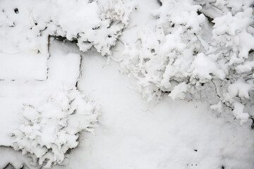 Winter road surface texture with snow and tire tracks
