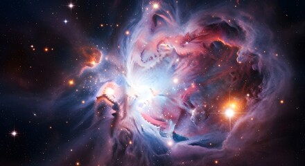 Colorful nebula and stars in deep space