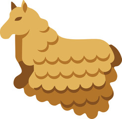 Naklejka premium Fluffy Llama Or Alpaca Illustration