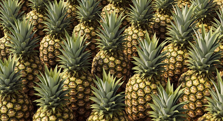 Obraz premium Fresh Pineapples Pattern