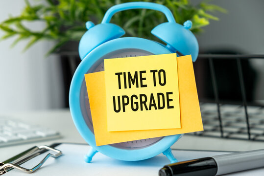 Alarm clock and text Time to Update. Time to Update concept.