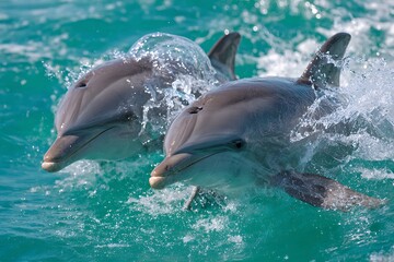 Naklejka premium dolphin jumping out of water