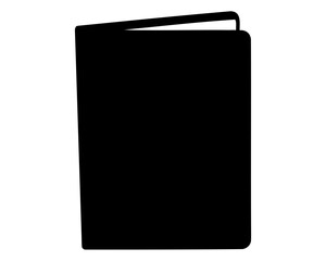 Fototapeta premium Open book or document folder icon flat silhouette image Vector