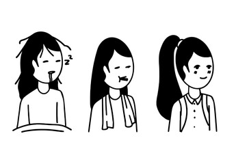 Character Emotional Expressions Set- Neutral, Pouting, Sleeping