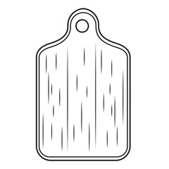 Flat Vector Wooden Cutting Board Icon Closeup Isolated on White Background. Cutting Board Design Template, Chopping Board Illustration