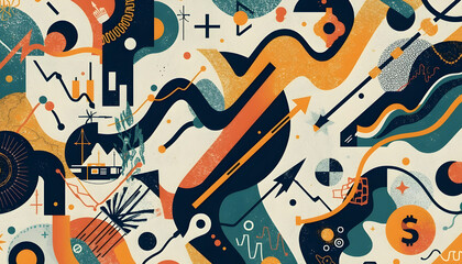 Obraz premium abstract background illustration fun colorful economic theme