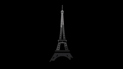 Obraz premium Iconic metal lattice tower silhouette against a dark background, a historic architectural monument and symbol of urban travel and tourism.