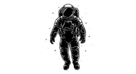 Astronaut in a detailed spacesuit floating in space 1. © dhamirah