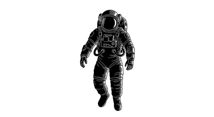 Astronaut in a detailed spacesuit floating in space 3. © dhamirah