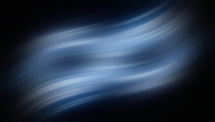 Obraz premium Abstract blue wavy light streaks on dark background digital art