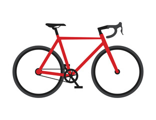 Bicycle side view flat vector illustration isolated on white background